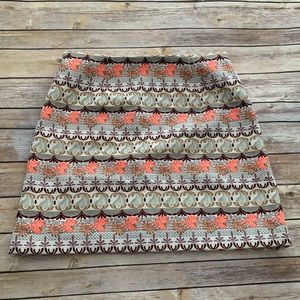 Loft Embroidered Skirt Size 8